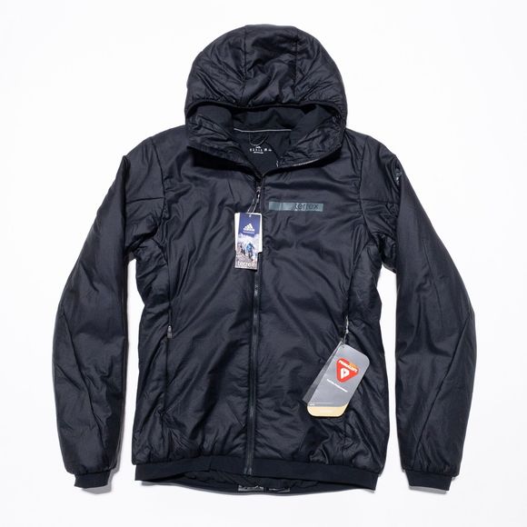 adidas Terrex Jacket Women's Medium Primaloft Full Zip Hooded Black Puffer Flex - Picture 1 of 16